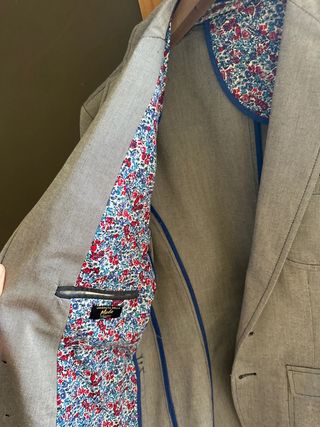 Giacca grigia con toppe taglia S