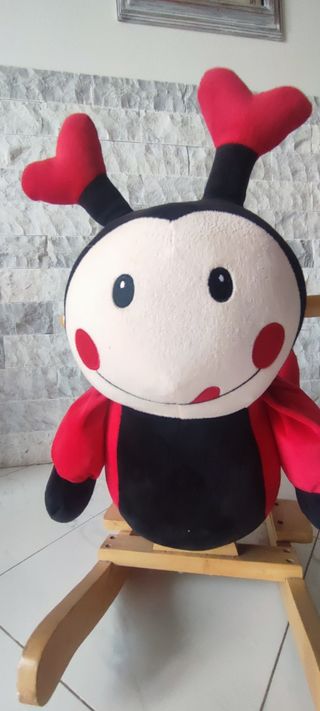 Cavallo a dondolo coccinella in legno