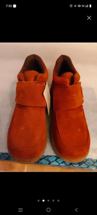 Botines piel ante rojos talla 38