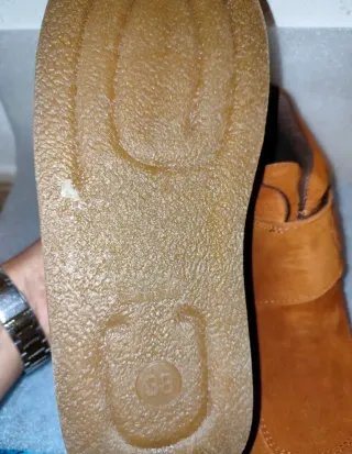 Botines piel ante rojos talla 38