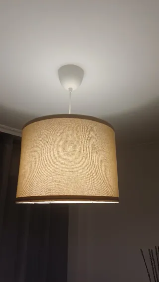 Lámpara de techo de tela beige