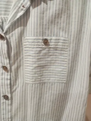 Blusa Yessica Rayas Azules  y Blancas