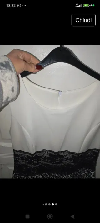 Vestito bianco e nero indossato poco pari a nuovo