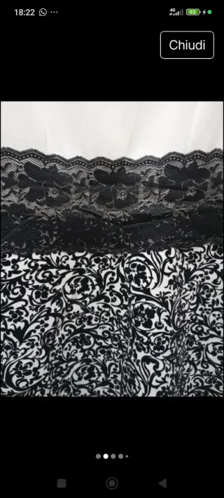 Vestito bianco e nero indossato poco pari a nuovo