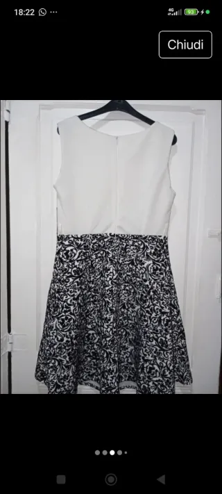 Vestito bianco e nero indossato poco pari a nuovo