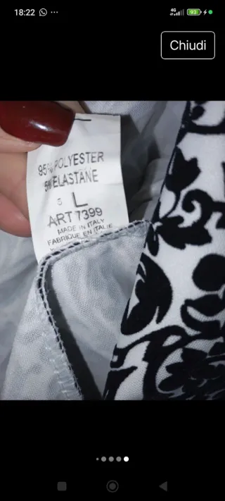 Vestito bianco e nero indossato poco pari a nuovo
