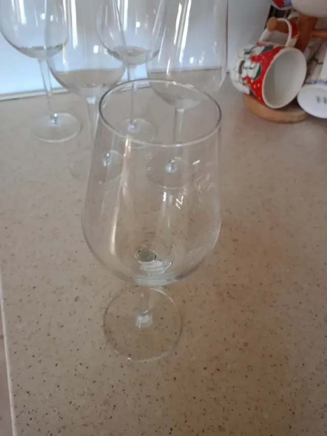 5 Calici di Vino in Cristallo