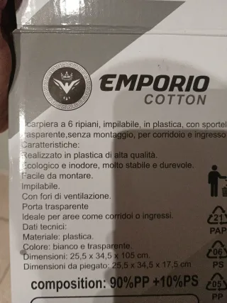 Scarpiera 5 ripiani traspirante