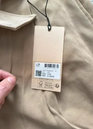 Pantalón Maison Scotch talle alto beige. Nuevo