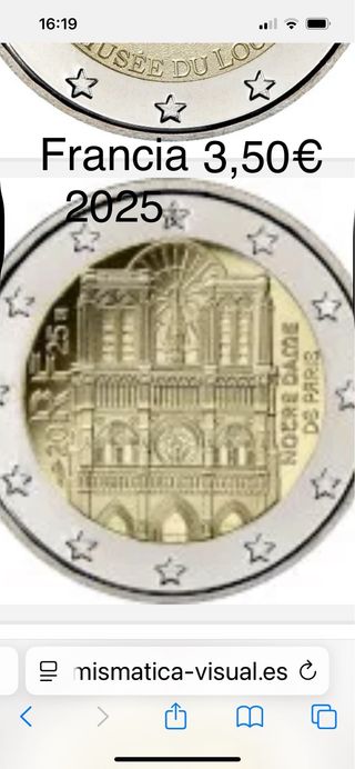 Moneda 2€ Francia 2025 Notre Dame