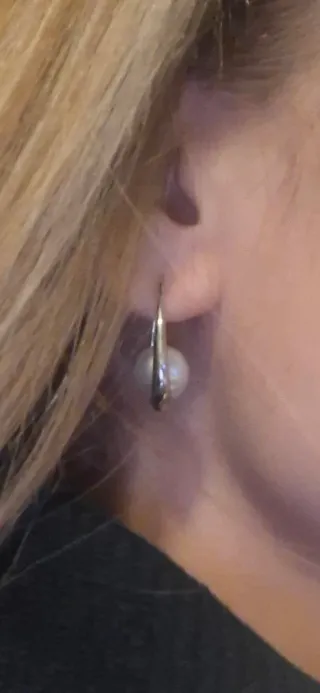 Pendientes Plata Ovalados con Perla