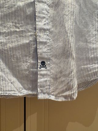 Camisa Scalpers Rayas Azul Talla M Lino