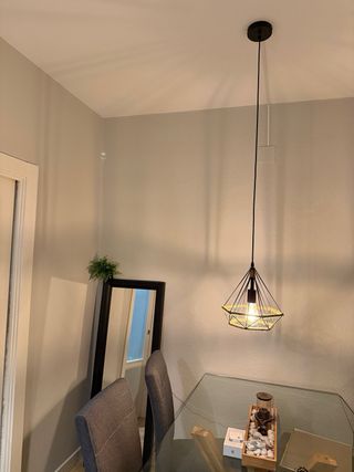 Lámpara colgante industrial cuerda y metal