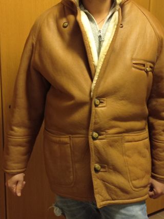 Giaccone uomo vintage vero shearling Tg 50/52