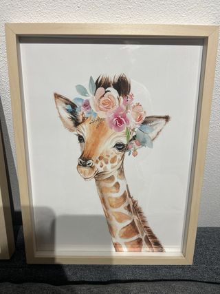 Láminas animales bebés con marco Hovsta