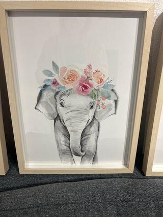 Láminas animales bebés con marco Hovsta