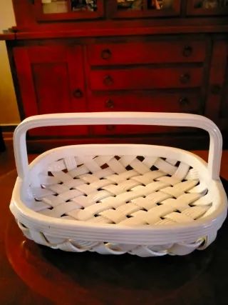 Centrotavola ceramica bianco