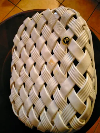 Centrotavola ceramica bianco