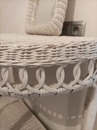 Tocador Mimbre Vintage Blanco