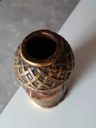 Jarrón Cara Azteca Vintage Arcilla