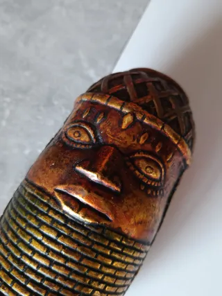 Jarrón Cara Azteca Vintage Arcilla