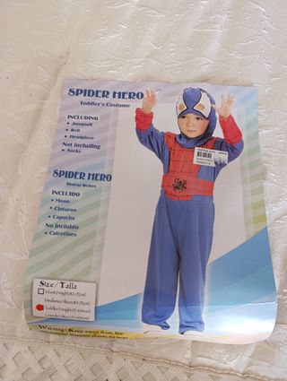 Disfraz Spiderman Talla Toddler (92-104cm)