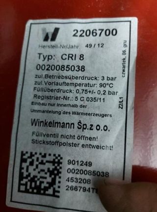 VASO DE EXPANSION PARA CALDERA "COMPROBADOS"