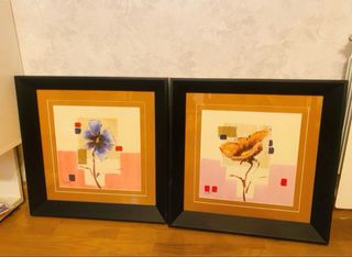 Lote 2 cuadros flores