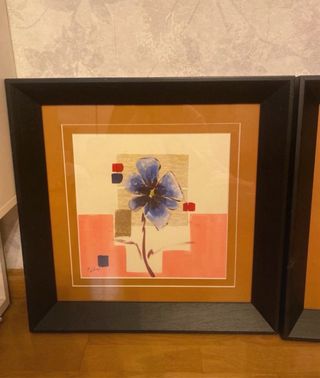 Lote 2 cuadros flores