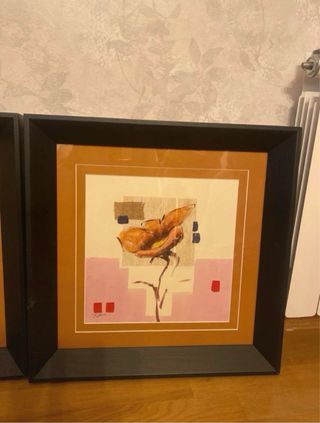 Lote 2 cuadros flores