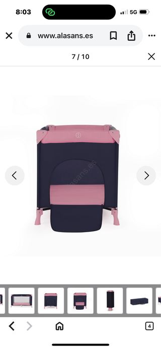 Culla da viaggio blu e rosa