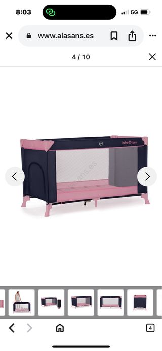 Culla da viaggio blu e rosa