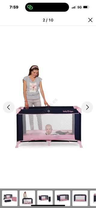 Culla da viaggio blu e rosa