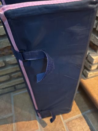 Culla da viaggio blu e rosa