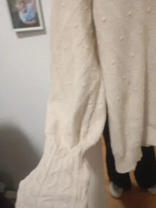 Jersey beige manga abullonada