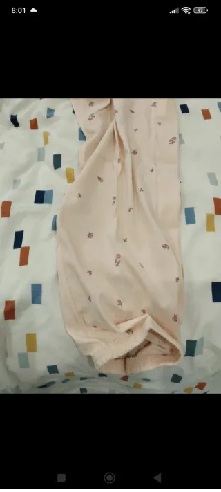 Pijama largo flores algodón