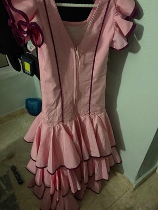 Traje de flamenca niña rosa y morado