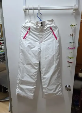 Pantalón de esquí niña 10 años blanco
