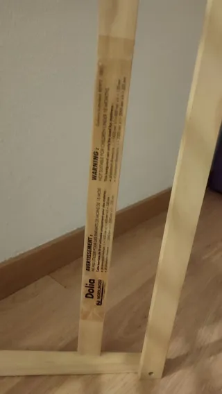 Barra protección cama infantil madera