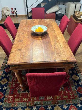 Mesa comedor madera rústica! Sillas incluidas