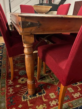 Mesa comedor madera rústica! Sillas incluidas