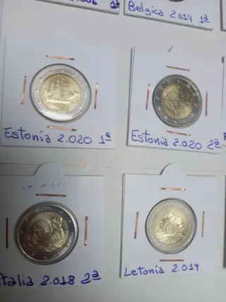 Lote 15 monedas conmemorativa 2€ S/C encartonadas
