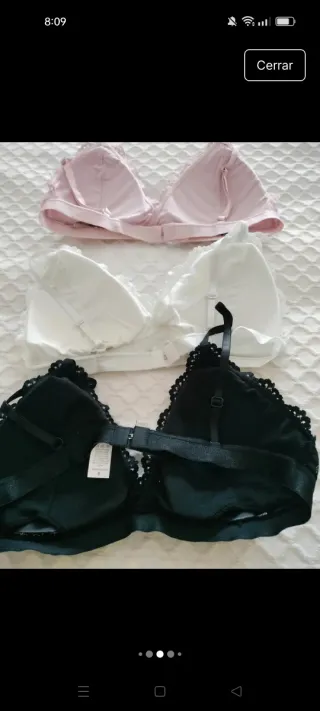 Conjunto 3 sujetadores encaje nuevos