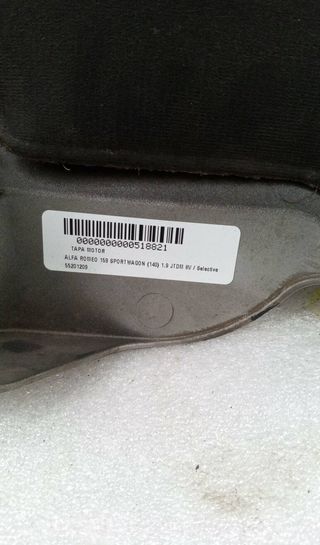 Alfa romeo 55201209 tapa motor 159 1.9 jtdm 518821