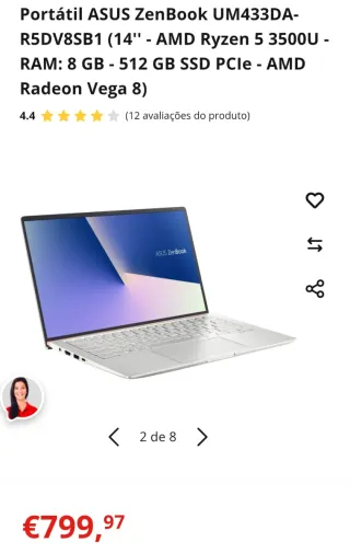 Portátil Asus Zenbook 14 Plata