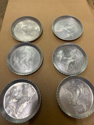 N. 6 Sottobicchieri in Alluminio