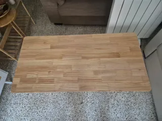 Mesa Vevor Madera caucho natural y Ratán pvp 179€