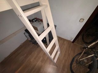 Cama alta individual madera + colchón