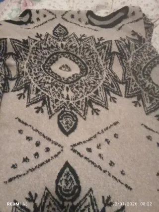 Mantello Lokita Taglia Unica Beige/Nero