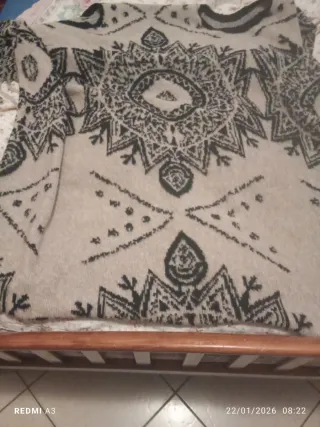 Mantello Lokita Taglia Unica Beige/Nero